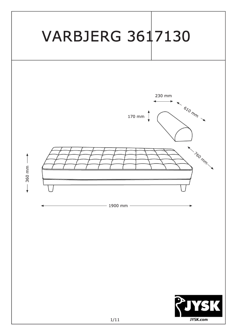 Page n°1 - Manuel utilisateur JYSK Varbjerg