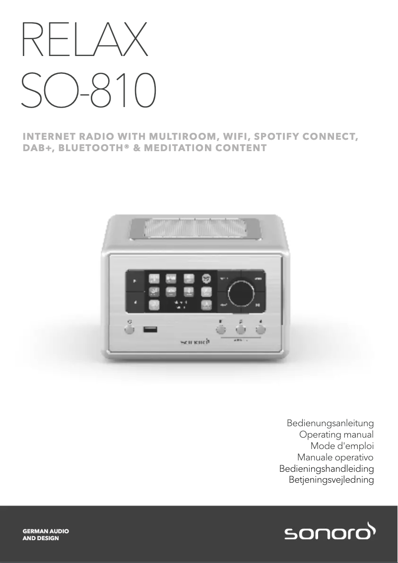 Image de la première page du manuel de l'appareil Relax SO-810