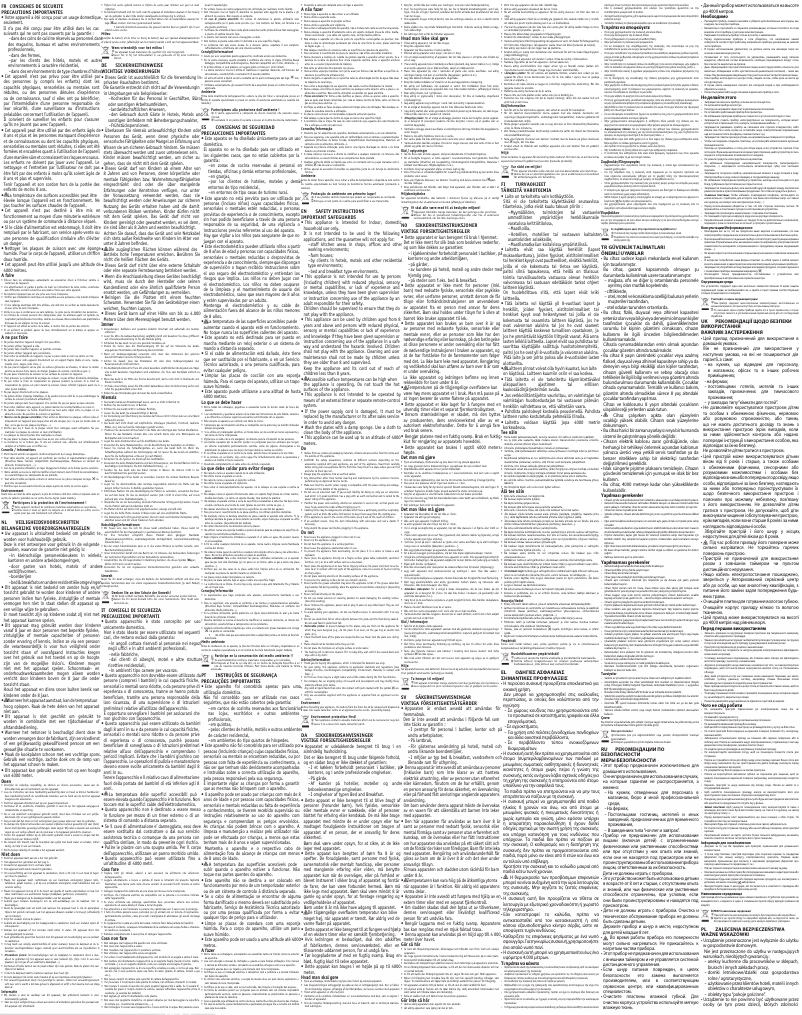 Page 1 de la notice Instructions de sécurité Tefal Supergrill GC451B