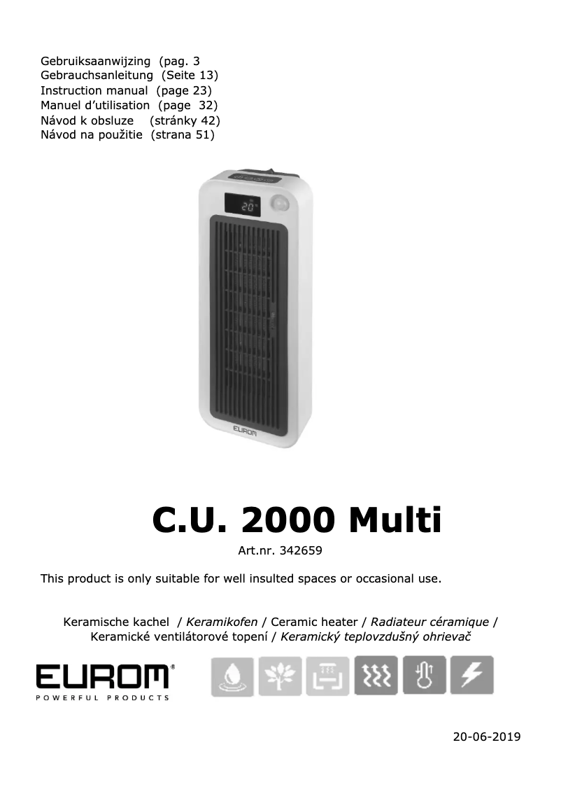 Image de la première page du manuel de l'appareil C.U. 2000 Multi