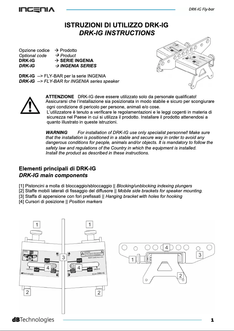 Page n°1 - Manuel utilisateur DB Technologies DRK IG