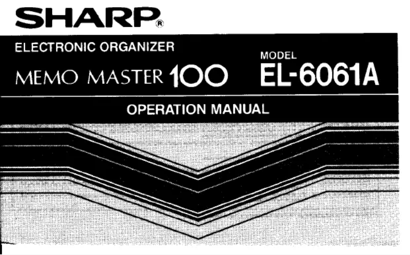 Page n°1 - Manuel utilisateur Sharp EL-6061A
