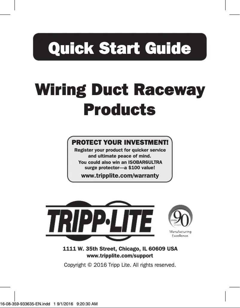 Page 1 de la notice Manuel utilisateur Tripp Lite N080-C25-EC-WH