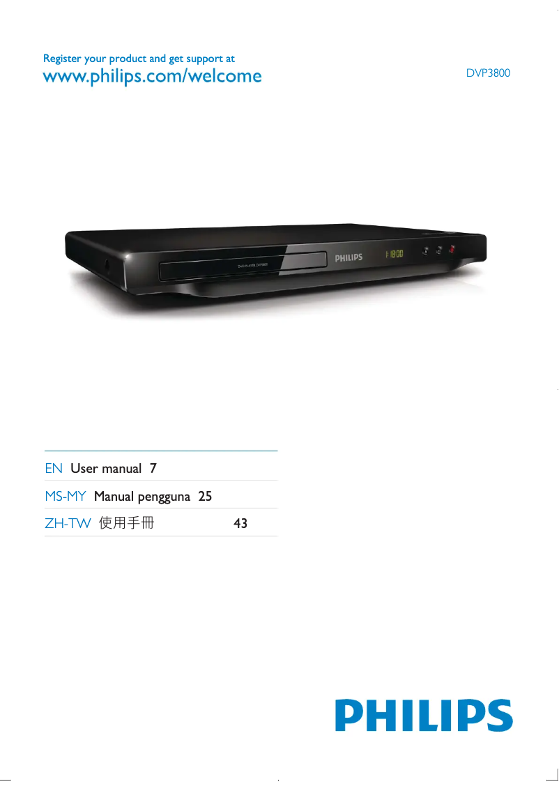 Page 1 de la notice Manuel utilisateur Philips 3000 series DVP3800