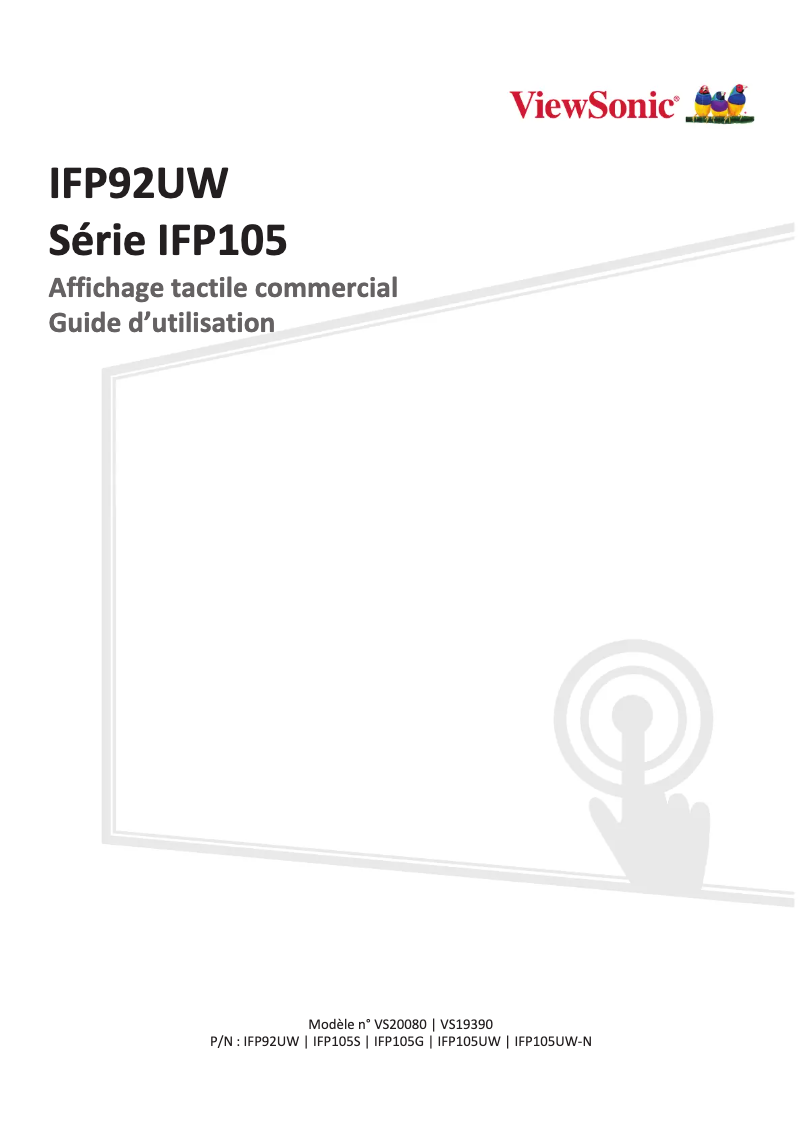 Imagen de la primera página del manual del dispositivo IFP105UW