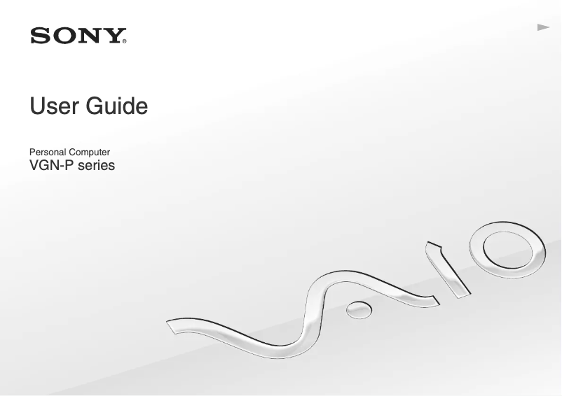 Page 1 de la notice Manuel utilisateur Sony Vaio VGN-P31ZRK