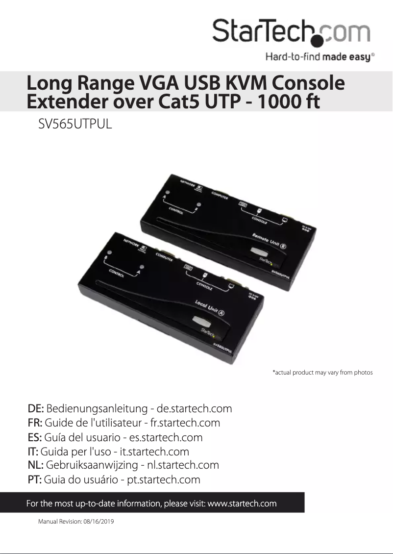 Image de la première page du manuel de l'appareil SV565UTPUL