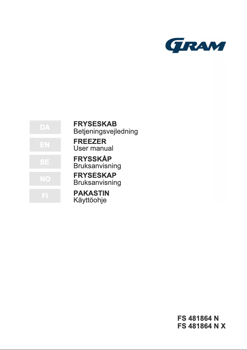 Page 1 de la notice Manuel utilisateur Gram FS 481864 N X