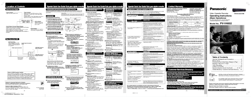 Página 1 del manual Manual de usuario Panasonic PV-V4602