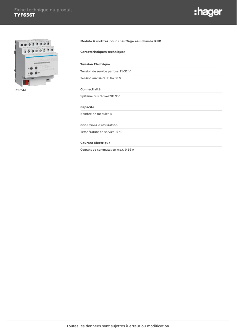 Image de la première page du manuel de l'appareil TYF656T