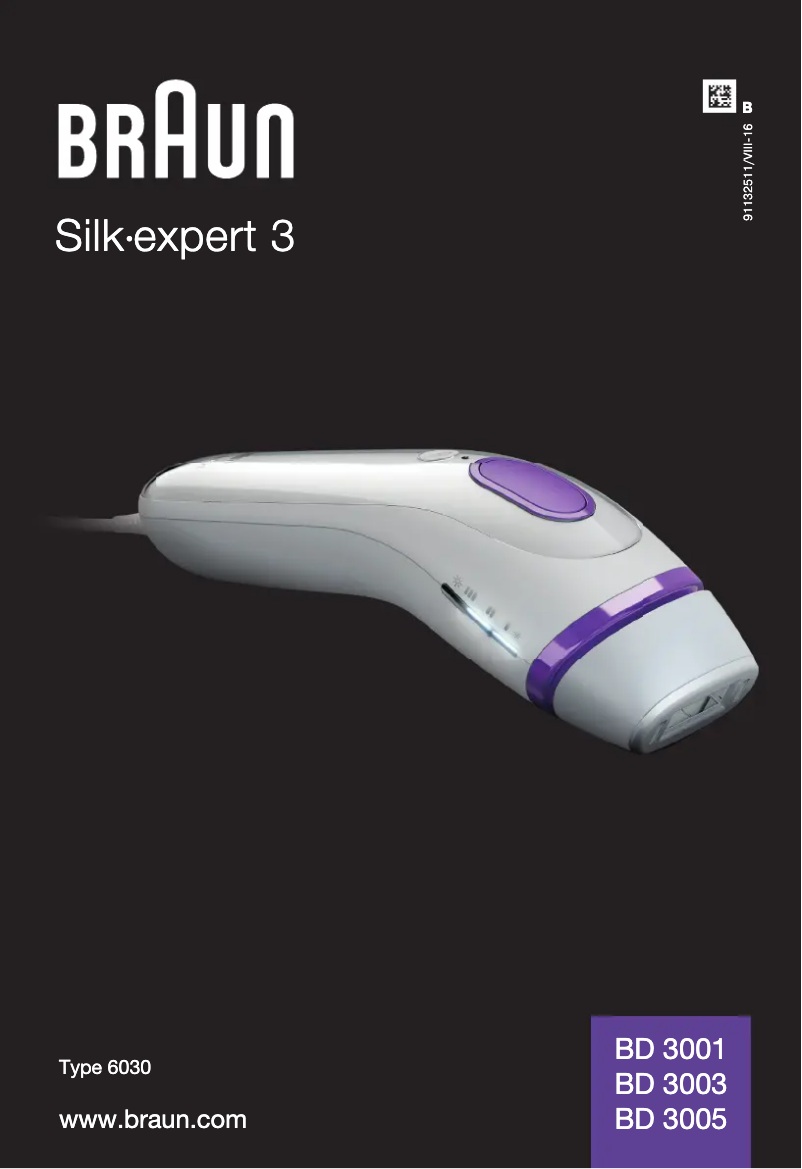 Page n°1 - Manuel utilisateur Braun Silk-expert 3 IPL BD 3003