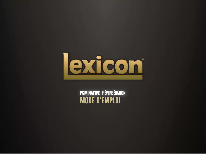 Página 1 del manual Manual de usuario Lexicon PCM Native