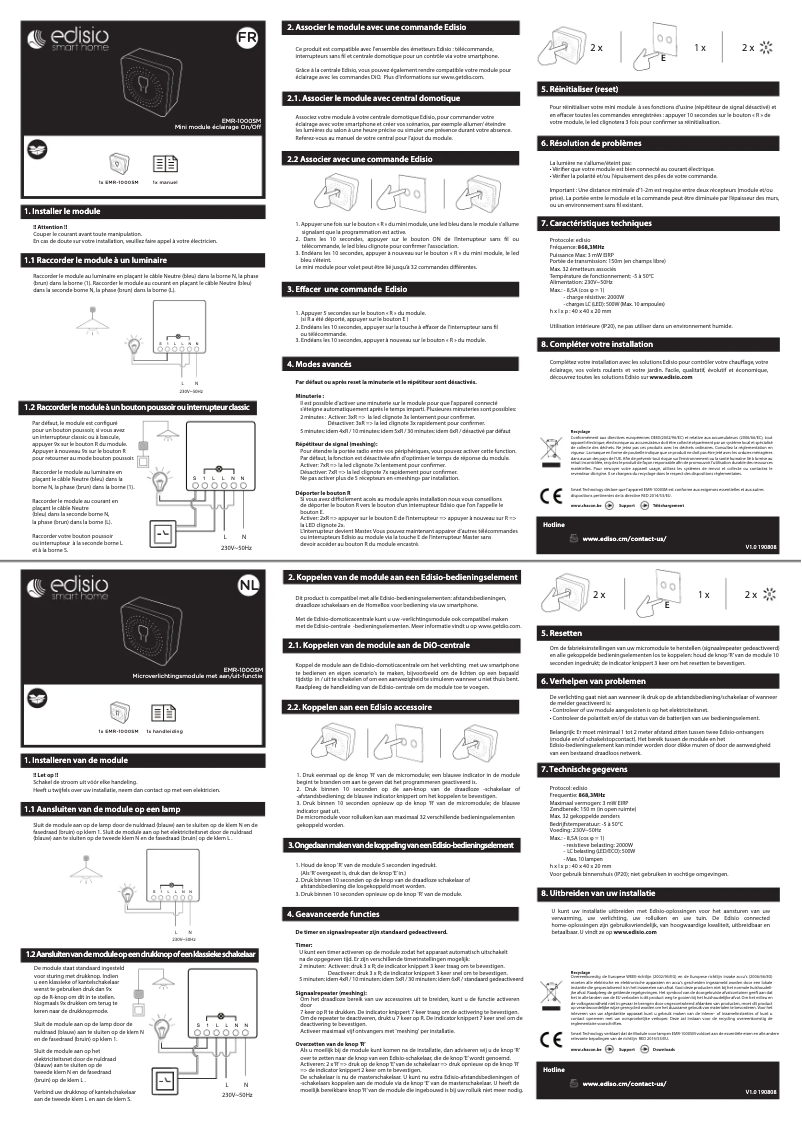 Page n°1 - Manuel utilisateur Edisio EMR-1000SM