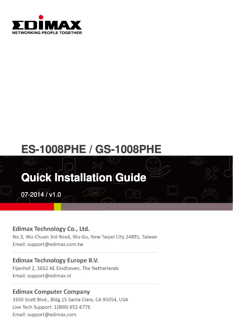 Page n°1 - Manuel utilisateur Edimax ES-1008PHE