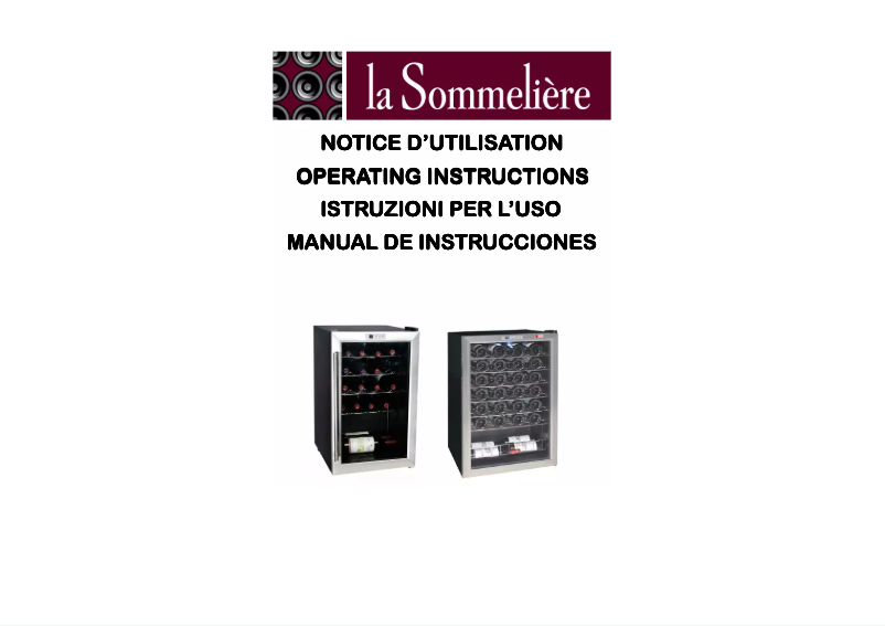 Page 1 de la notice Manuel utilisateur La Sommelière LS48B