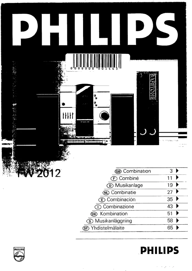 Page 1 of the manual User Manual Philips FW2012