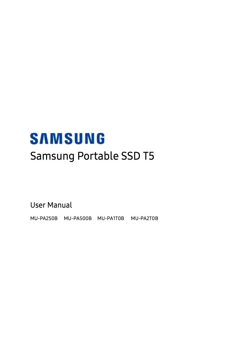 Page 1 de la notice Manuel utilisateur Samsung T5