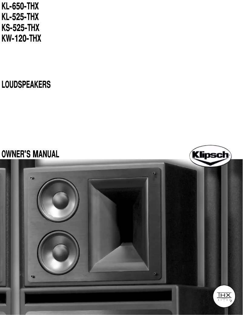 Page 1 de la notice Manuel utilisateur Klipsch THX Ultra 2
