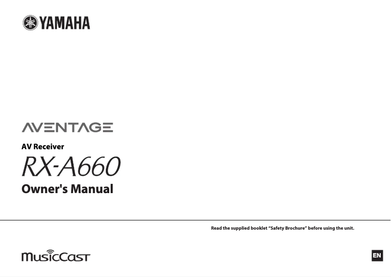 Page 1 de la notice Mode d'emploi Yamaha MusicCast RX-A660
