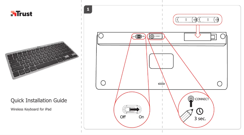 Image de la première page du manuel de l'appareil Wireless Keyboard for iPad 18541