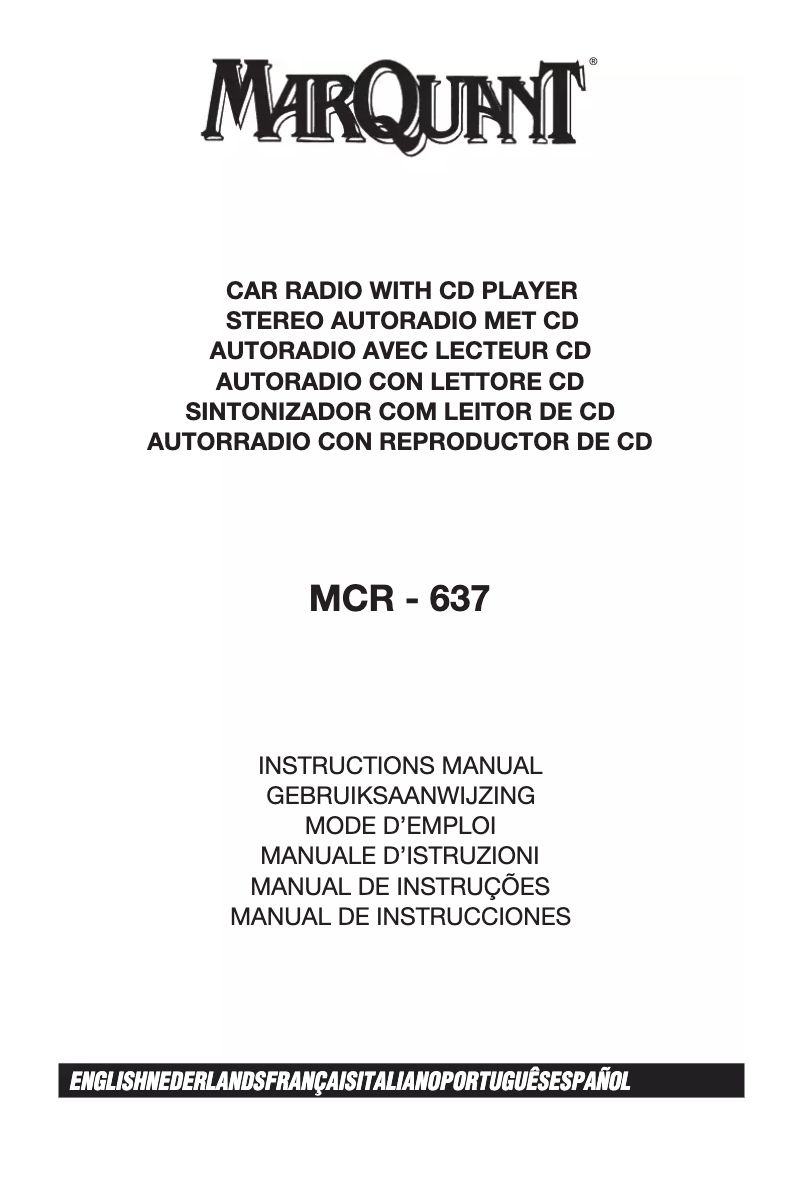 Page 1 de la notice Manuel utilisateur Marquant MCR-637