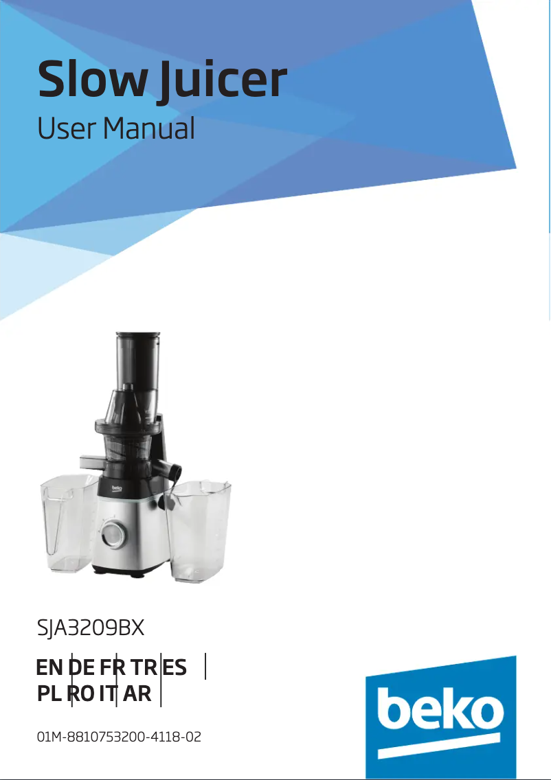 Image de la première page du manuel de l'appareil SJA3209BX