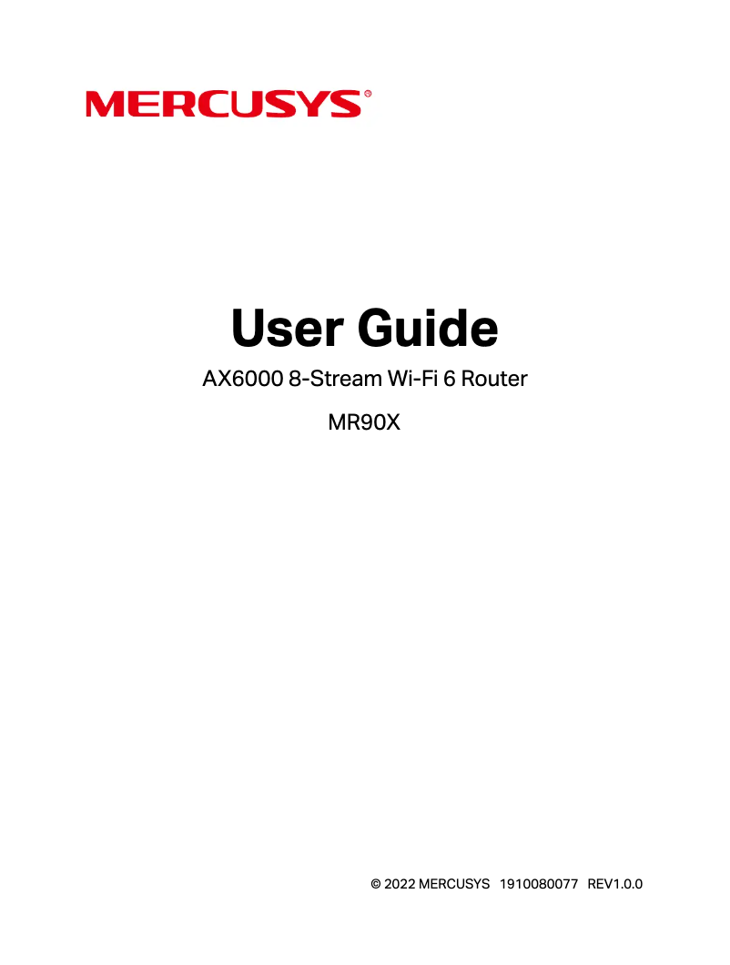 Page 1 de la notice Manuel utilisateur Mercusys MR90X