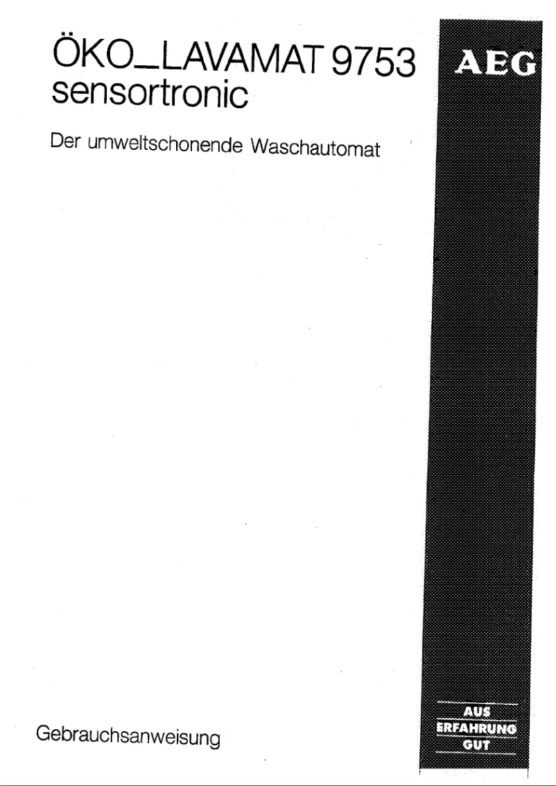 Page 1 de la notice Manuel utilisateur AEG Lavamat 9753