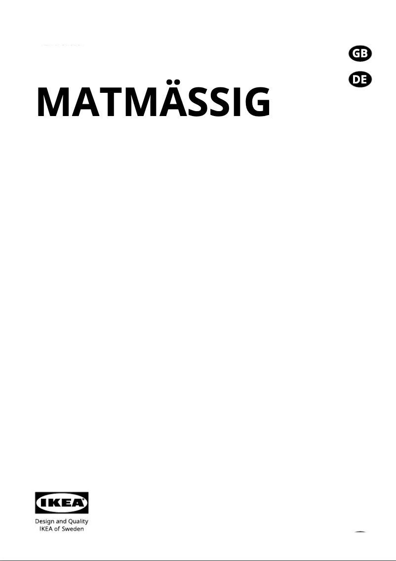 Page 1 de la notice Mode d'emploi Ikea MATMÄSSIG