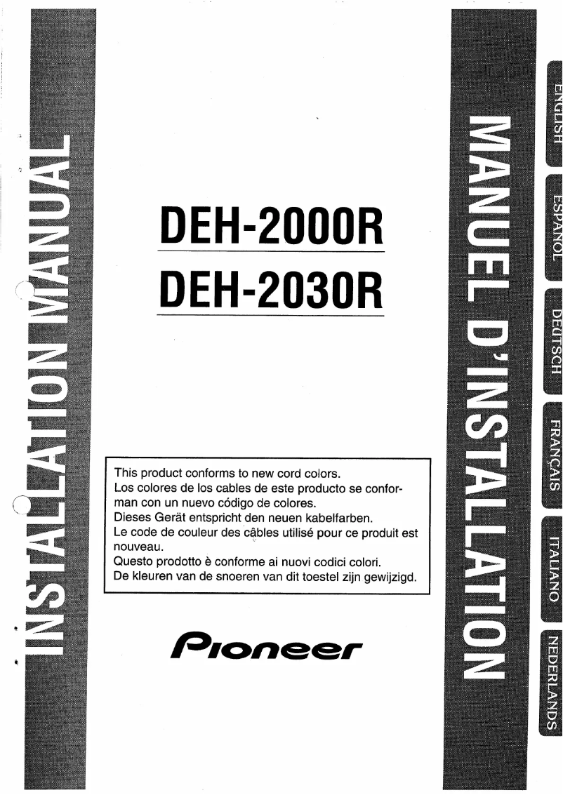 Page n°1 - Manuel utilisateur Pioneer DEH-2030R