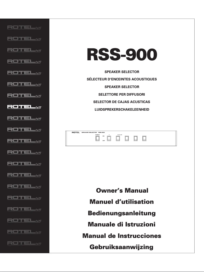 Page n°1 - Manuel utilisateur Rotel RSS-900