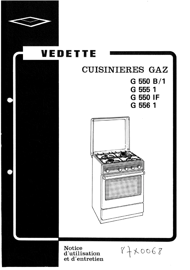 Page n°1 - Manuel utilisateur Vedette G 550 IF