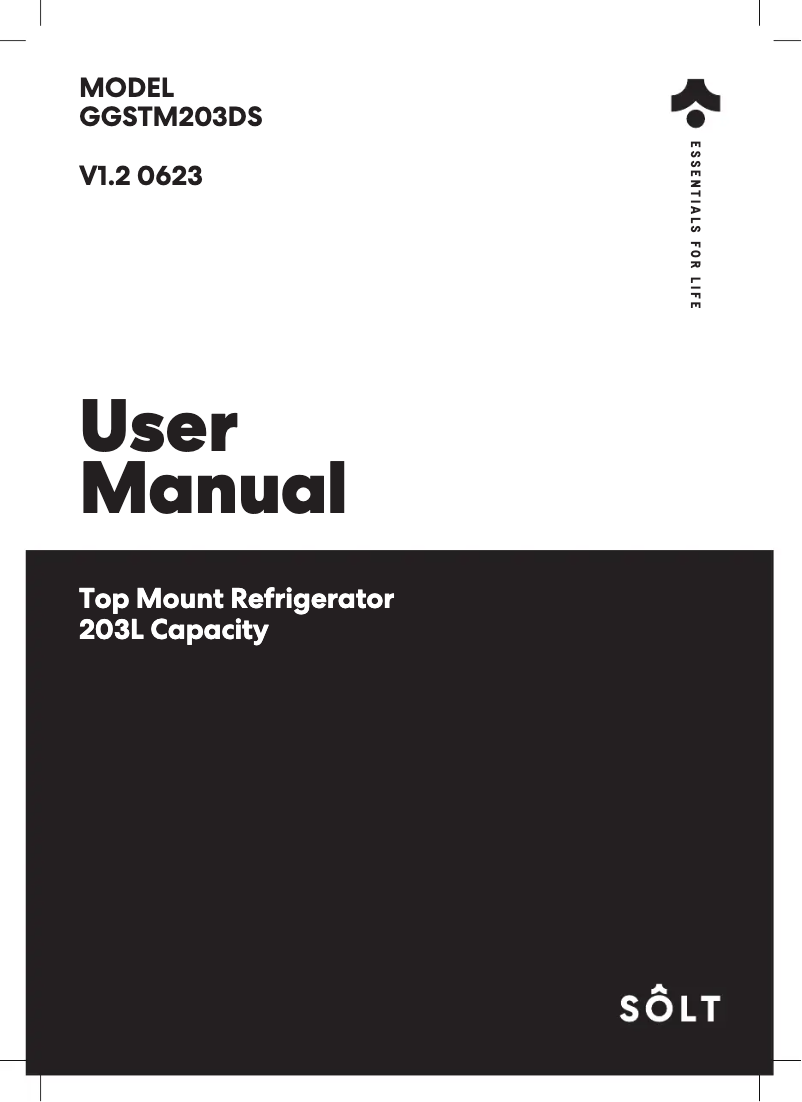 Page n°1 - Manuel utilisateur Sôlt GGSTM203DS