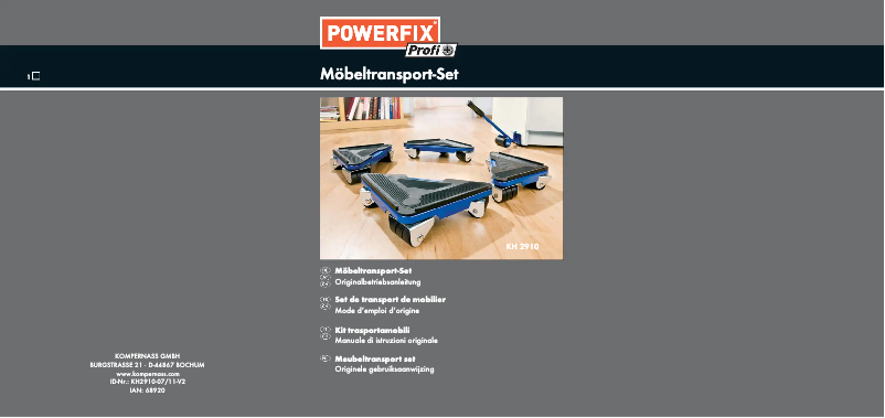 Page n°1 - Manuel utilisateur Powerfix IAN 68920