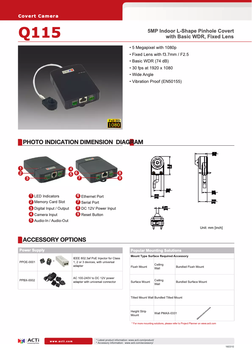 Page n°1 - Brochure ACTi Q115