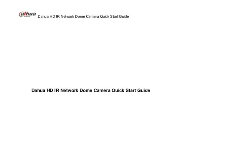 Page n°1 - Manuel utilisateur Dahua Technology Lite IPC-HDW2221R-ZS