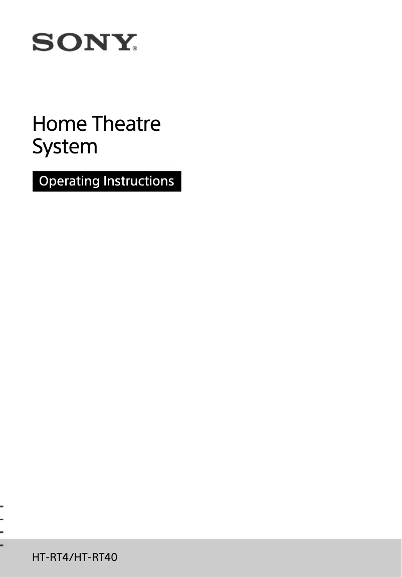 Page n°1 - Manuel utilisateur Sony HT-RT40
