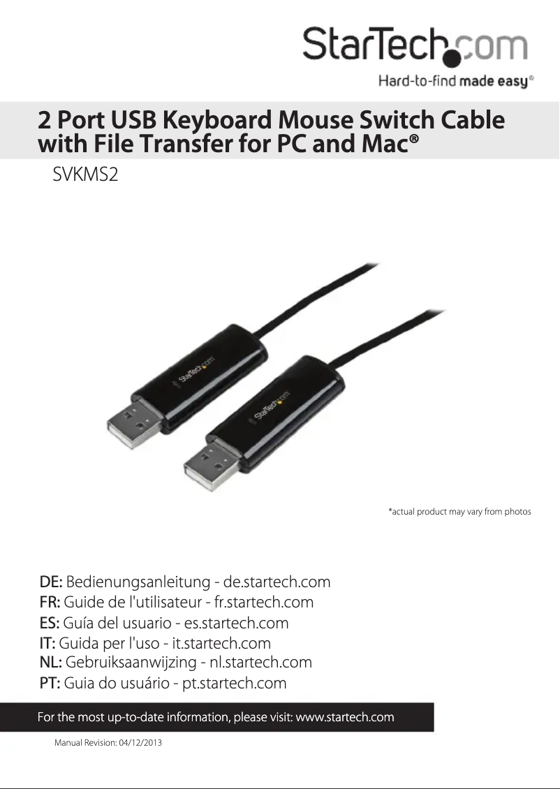 Page 1 de la notice Manuel utilisateur StarTech.com SVKMS2