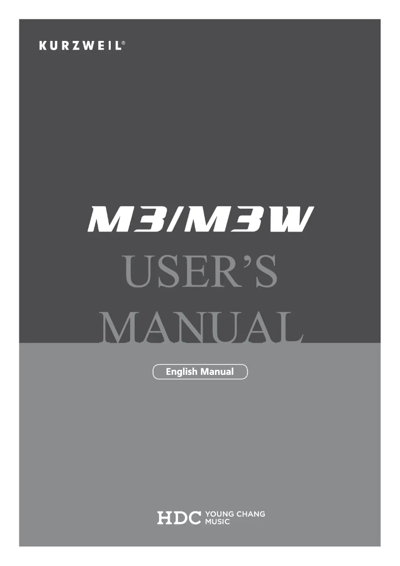 Page 1 de la notice Manuel utilisateur Kurzweil M3W