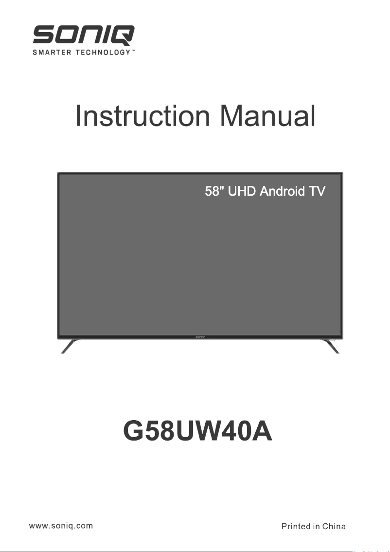 Page 1 de la notice Manuel utilisateur Soniq G58UW40A