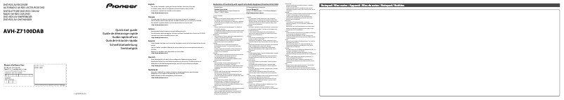 Page 1 de la notice Guide de démarrage rapide Pioneer AVH-Z7100DAB