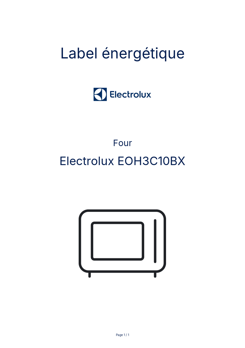 Image de la première page du manuel de l'appareil EOH3C10BX