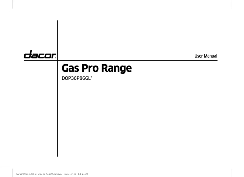 Image de la première page du manuel de l'appareil DOP36P86GLS