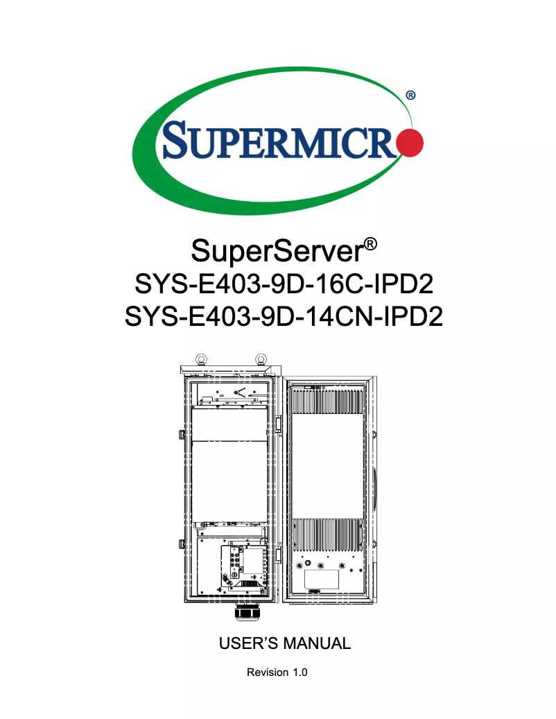 Image de la première page du manuel de l'appareil SuperServer E403-9D-16C-IPD2