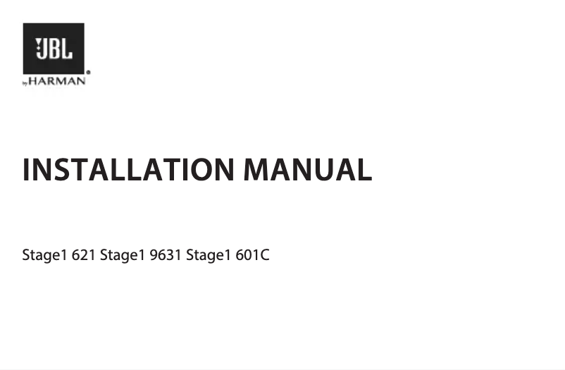 Page 1 de la notice Manuel utilisateur JBL Stage1 621