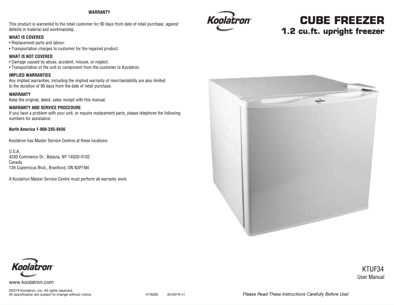 Image de la première page du manuel de l'appareil KTUF34