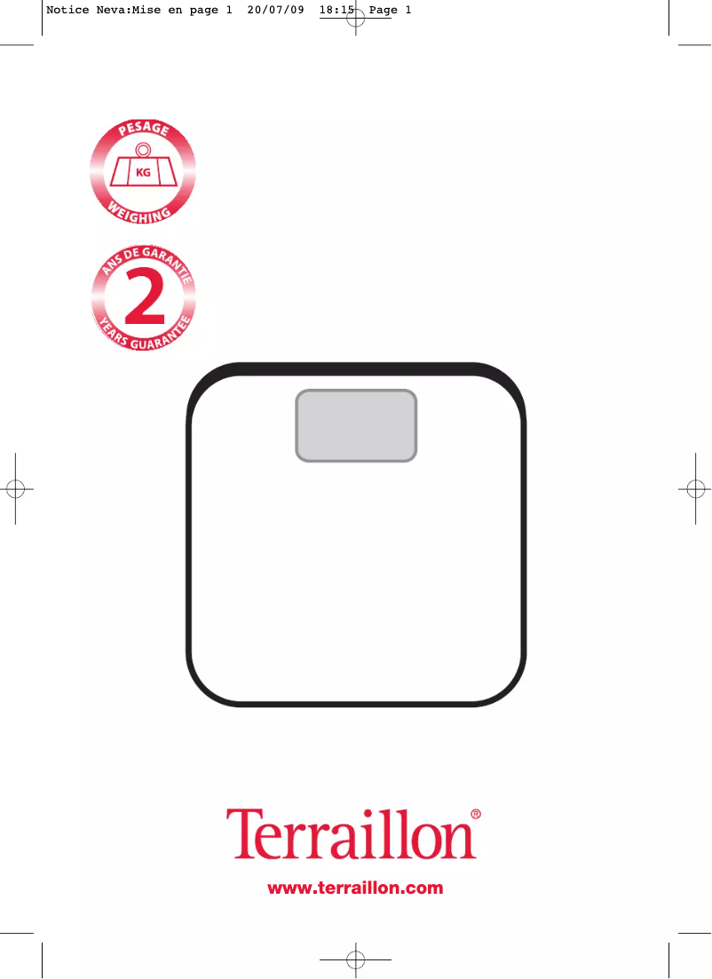 Page n°1 - Manuel utilisateur Terraillon Graphis Memory