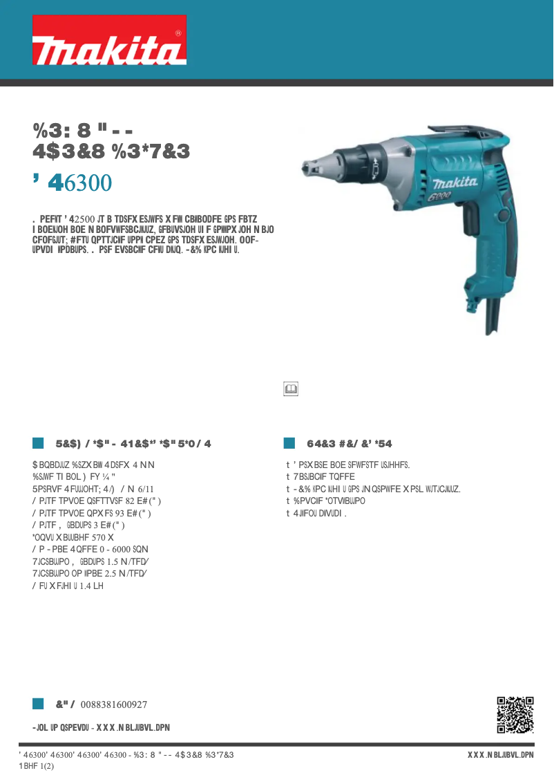 Page n°1 - Fiche technique Makita FS6300