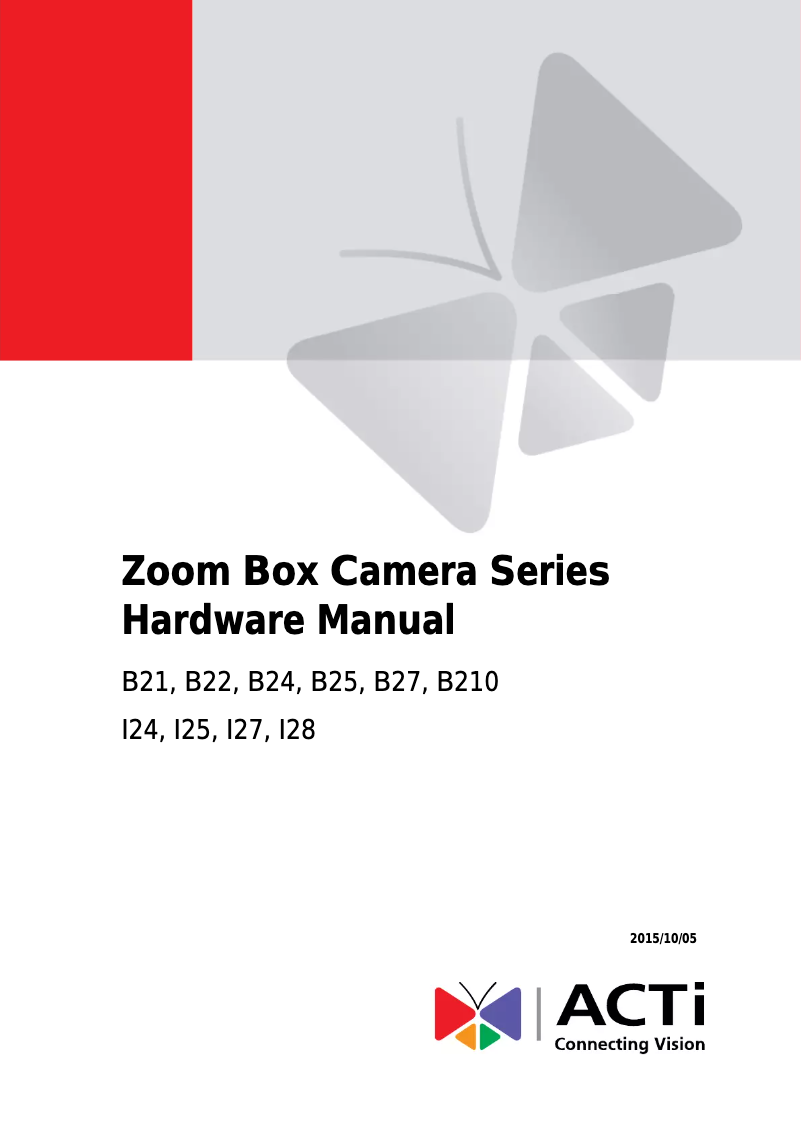 Page 1 de la notice Manuel utilisateur ACTi I25