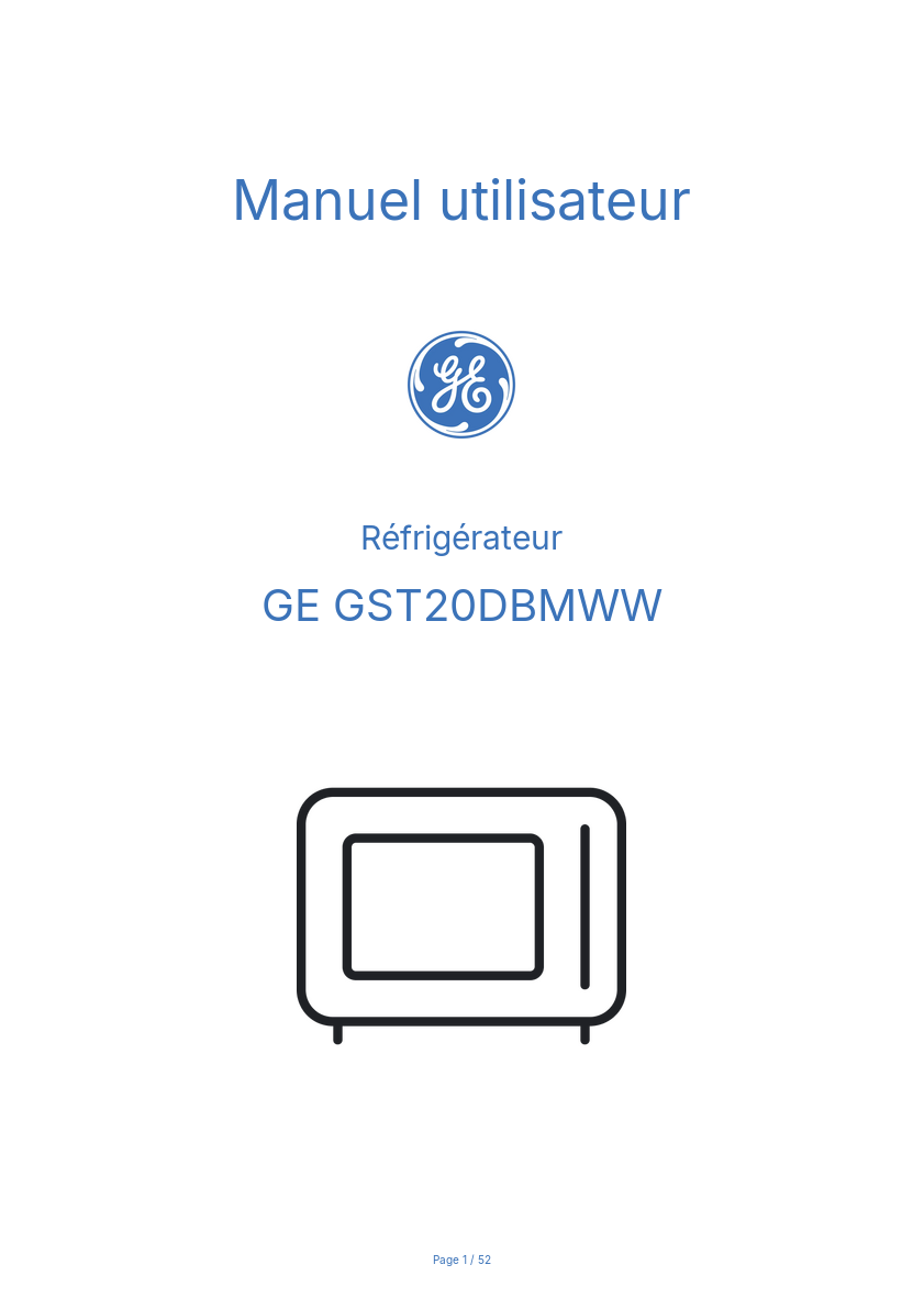 Image de la première page du manuel de l'appareil GST20DBMWW